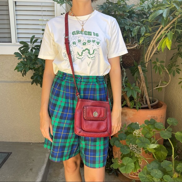 Vintage burgundy/silver Brighton pebbled leather crossbody bag - Picture 4 of 16